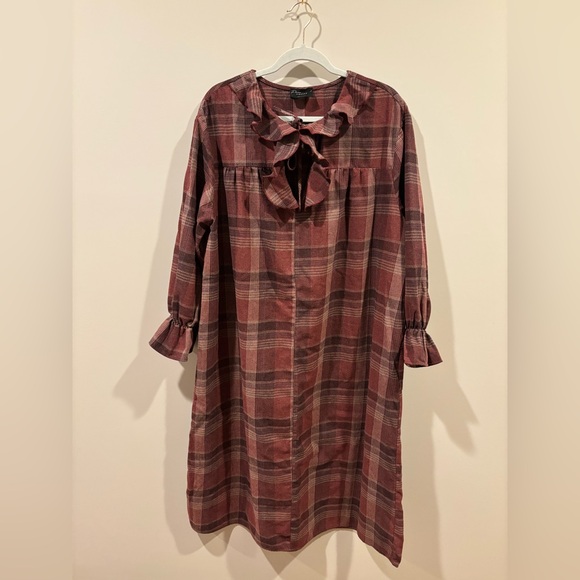 Reclaimed Vintage Burgundy Plaid Top - Picture 4 of 9
